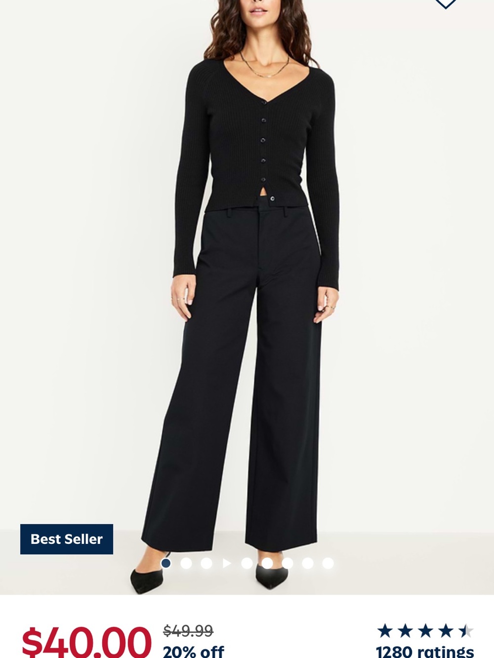 Old Navy High Waisted Pixie Super Wide Leg Black Jack 16P